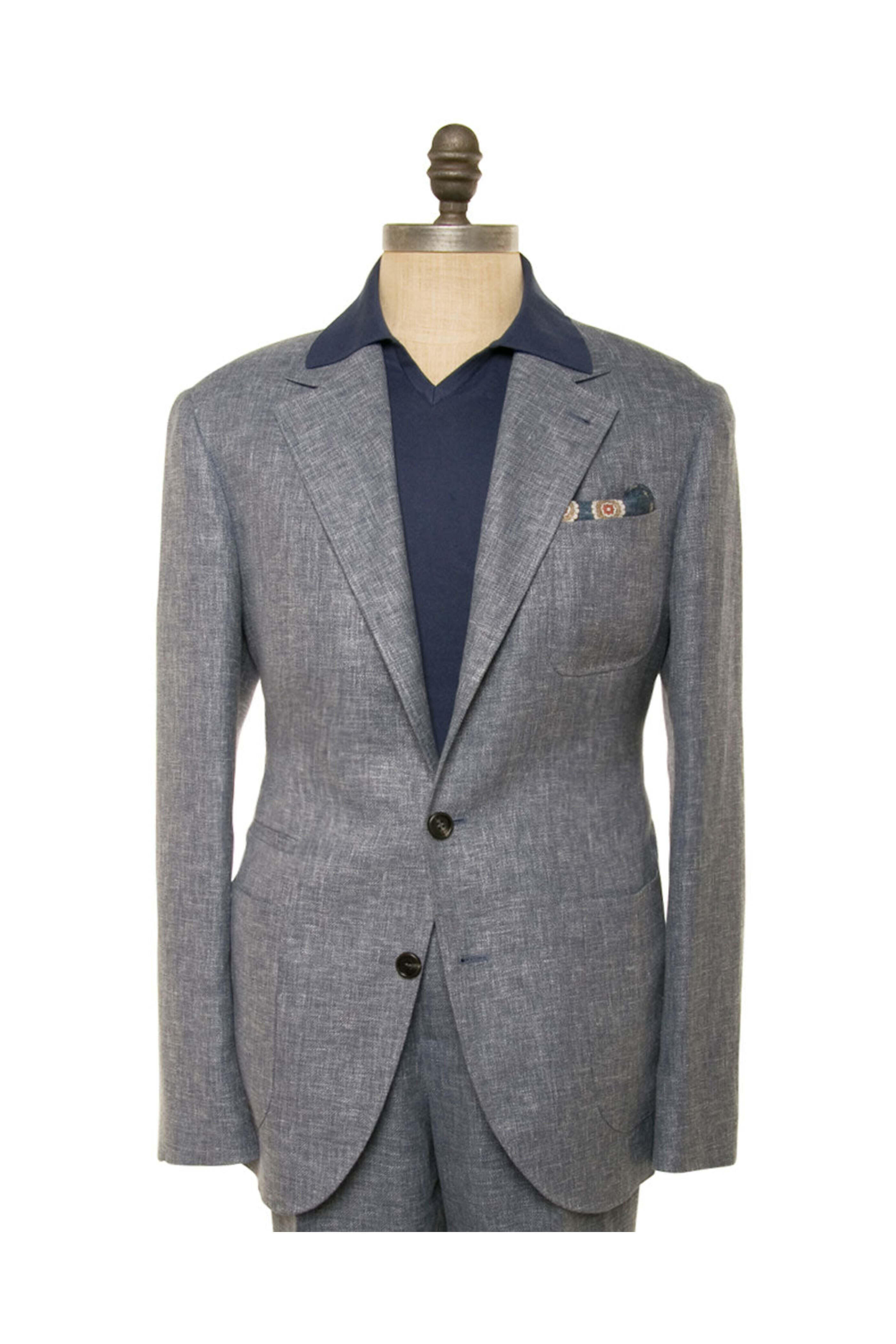 Brunello Cucinelli - Denim Blue Linen Blend Suit