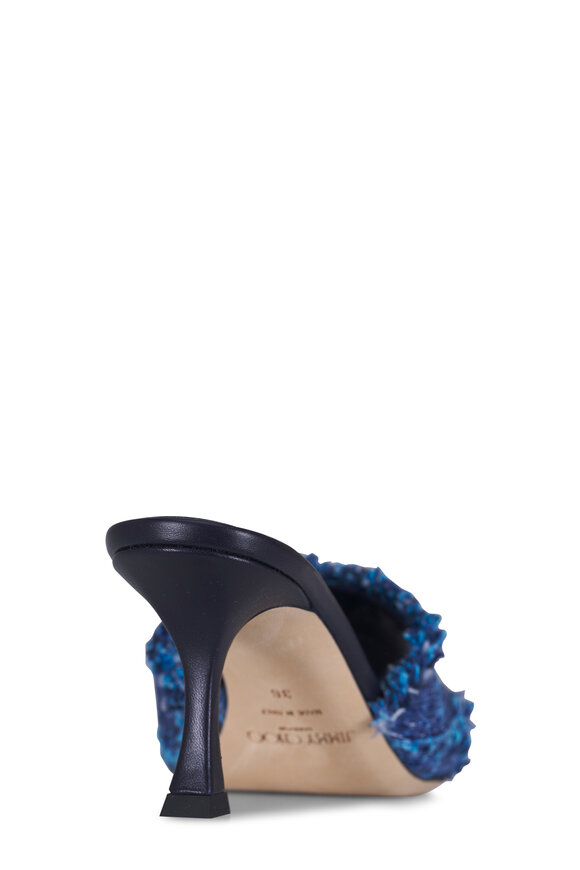 Jimmy Choo Alexia Crosshatch Denim Sandal, 70mm - view 4