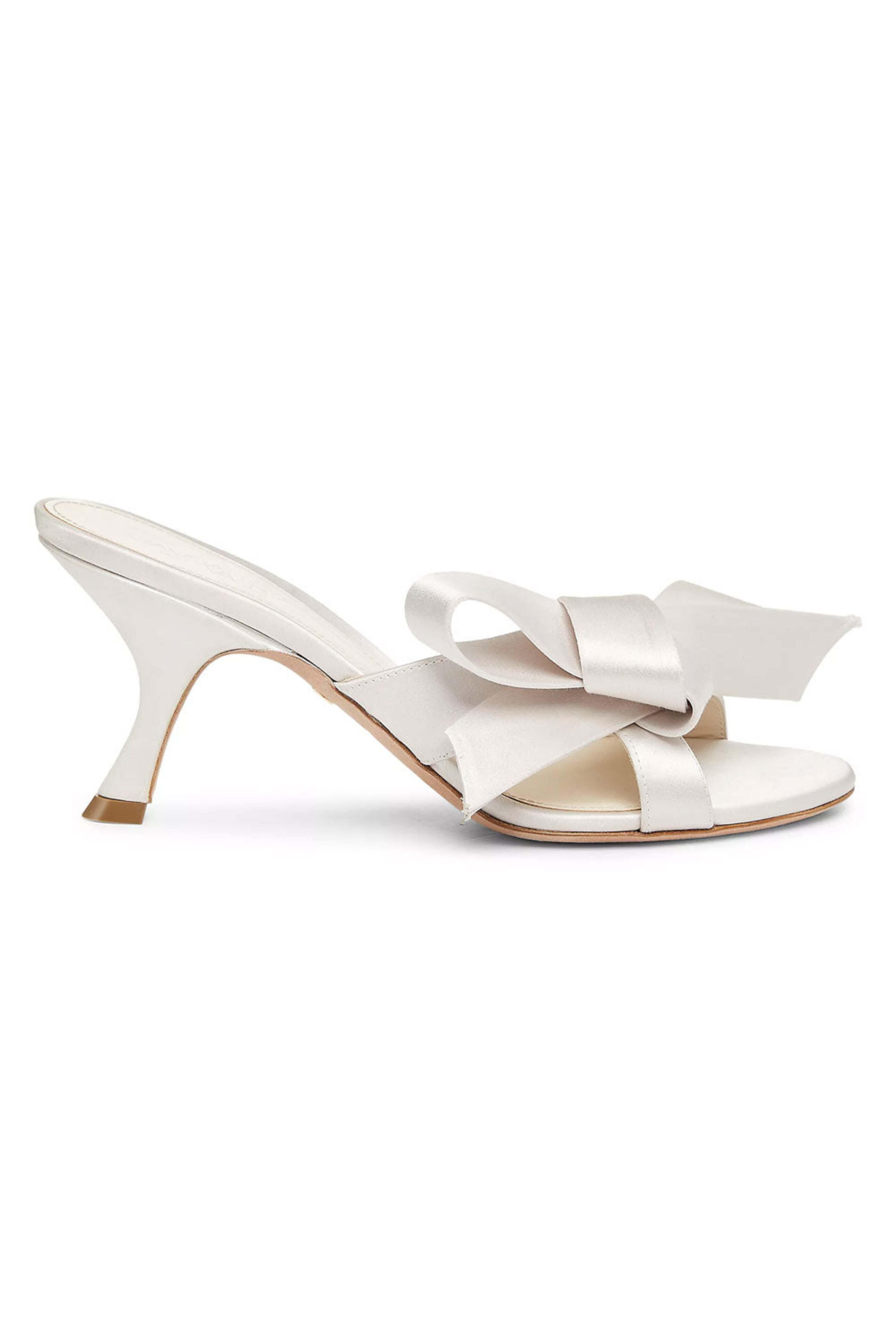 Giambattista Valli - Bow-Detailed Satin Pump in Ivory, 75mm
