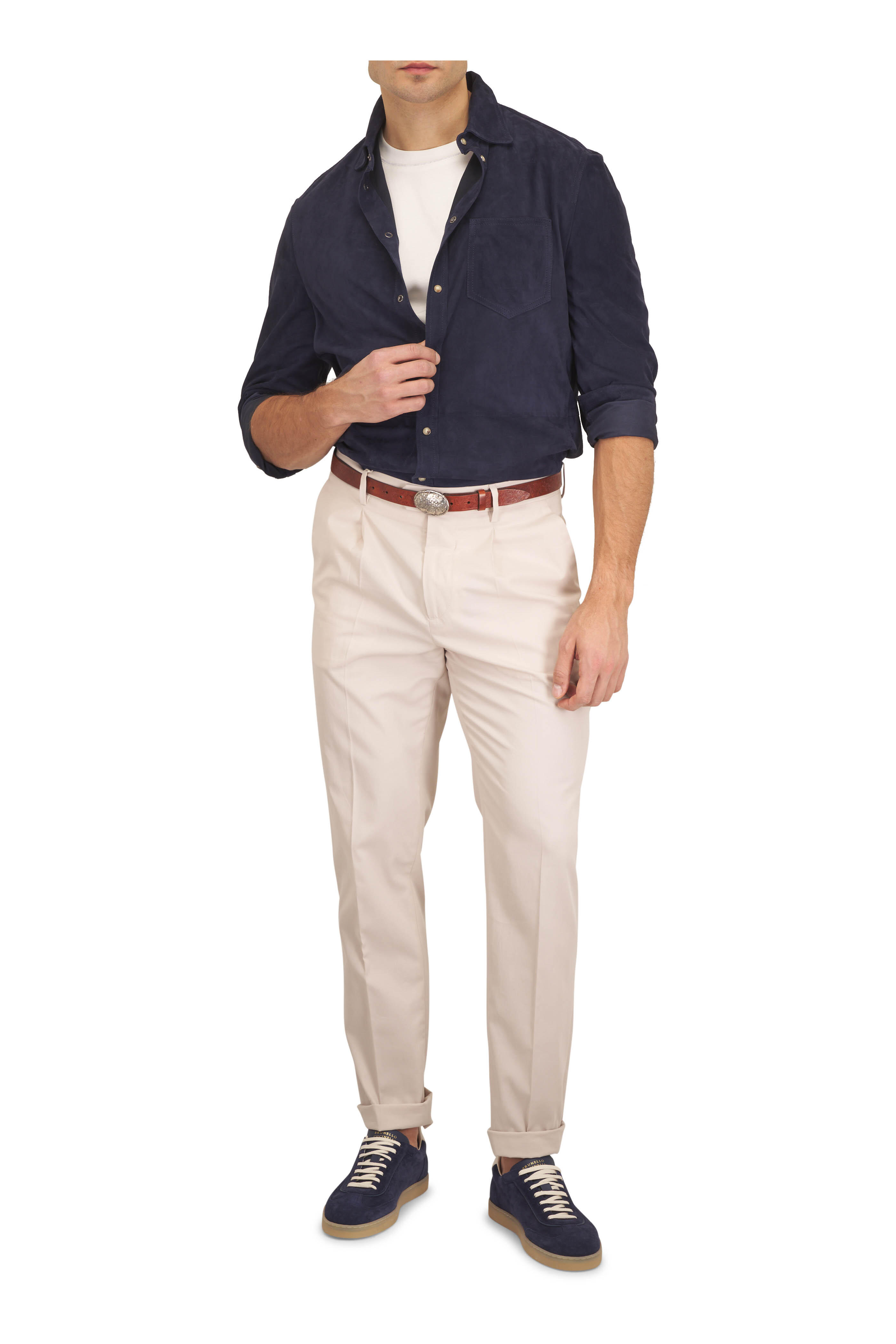 Brunello Cucinelli - Navy Suede Sneaker