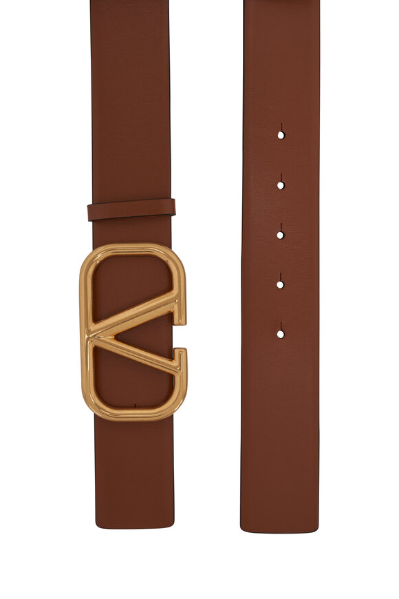 Valentino Garavani Black & Brown Leather VLogo Signature Belt - view 4