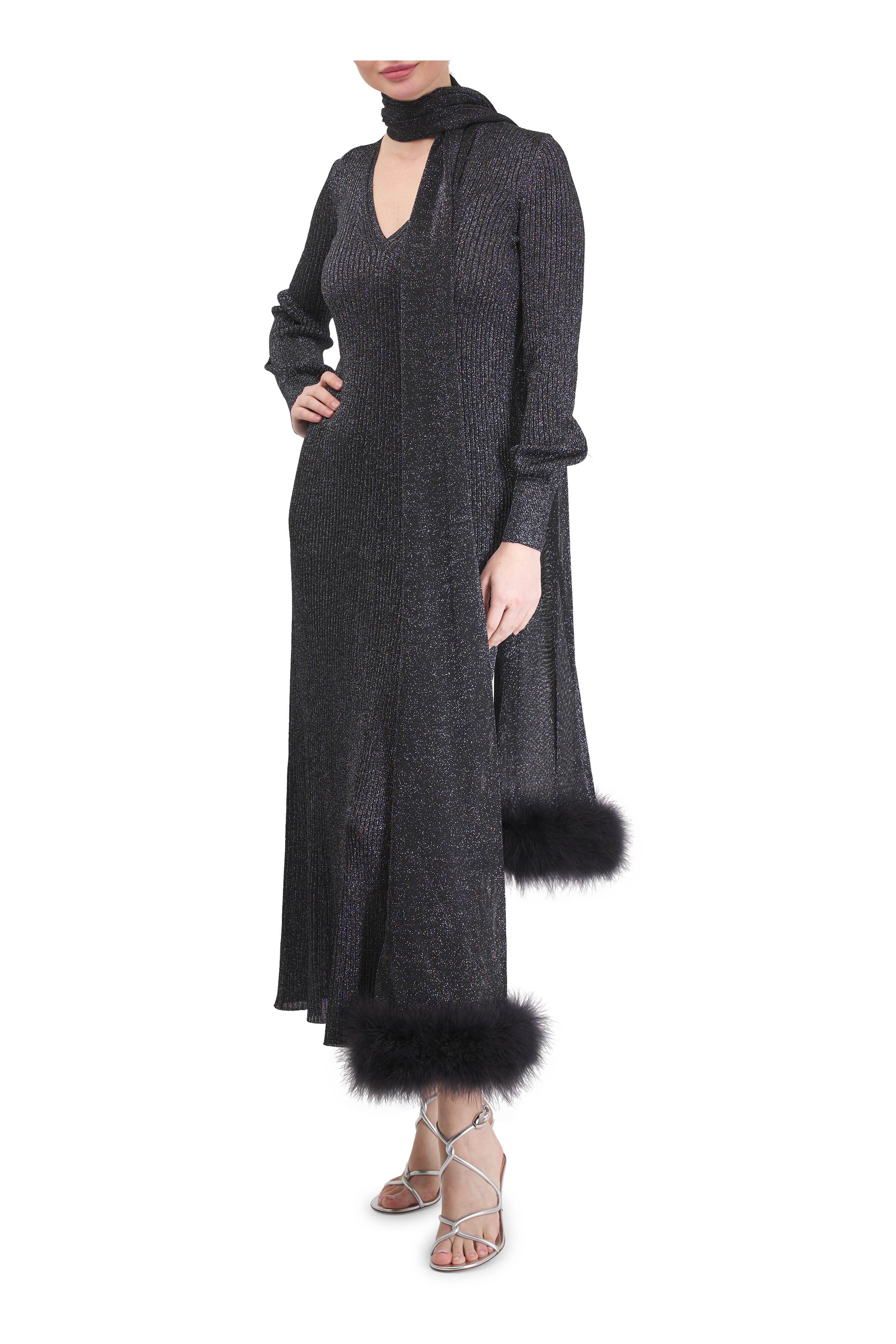 Valentino - Abito Maglia Black Lurex Maxi Dress