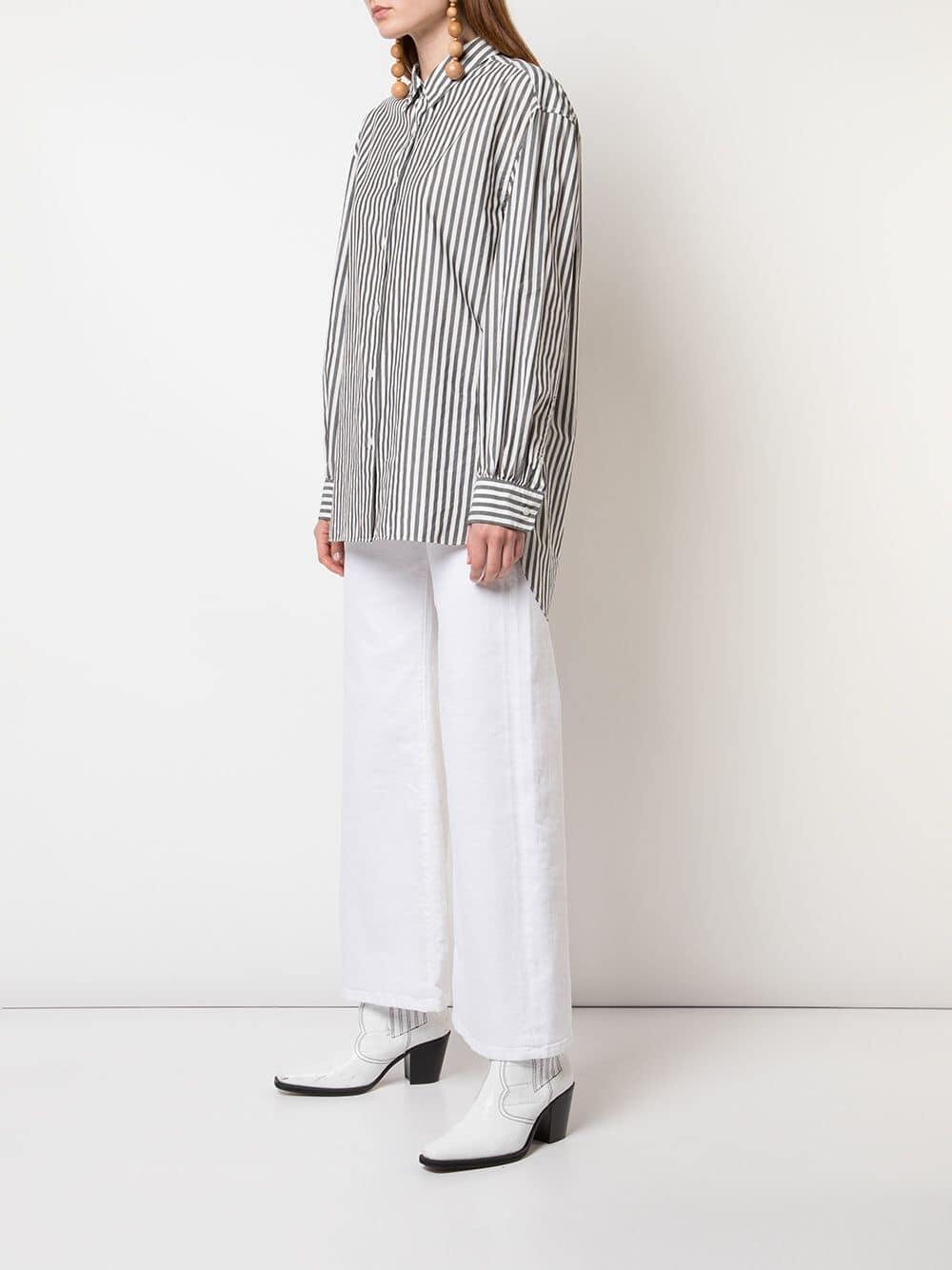 Nili Lotan - Noa Washed Black Striped Cotton Shirt
