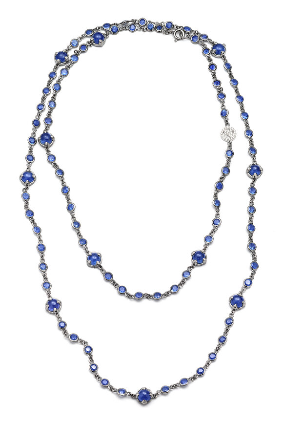Nam Cho 18-karat Blue Sapphire & Diamond Long Necklace
