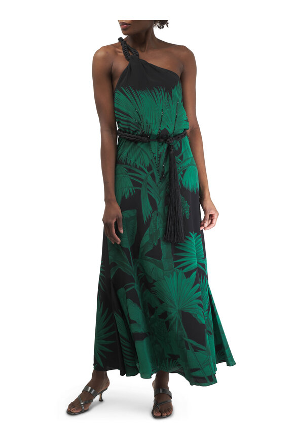 Johanna Ortiz - Exceptional Joy Black & Green Floral Maxi Dress