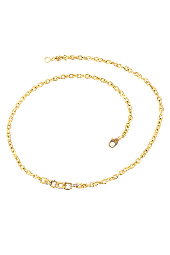 Sylva & Cie 18k Yellow Gold Diamond Chain Necklace - view 1