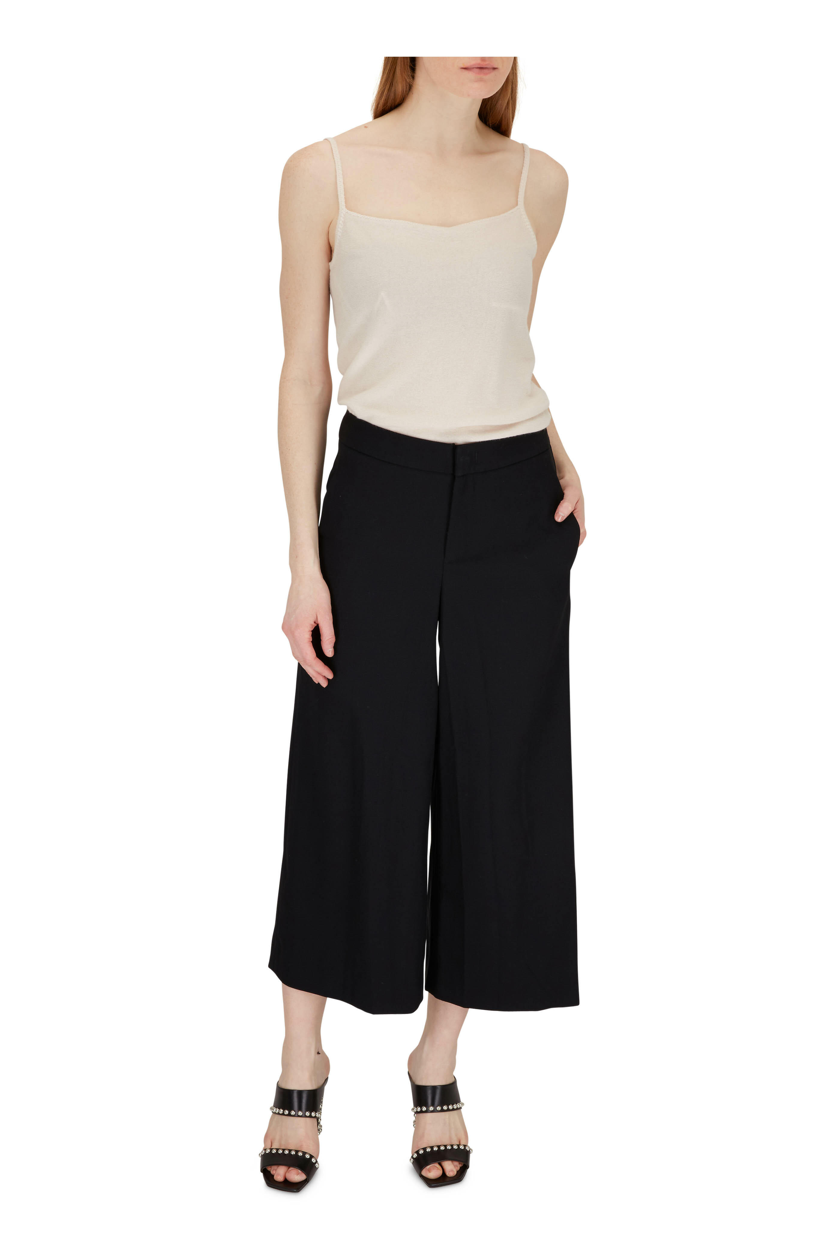 Jimmy Choo - Matty Black Leather & Silver Studs Mule, 85mm