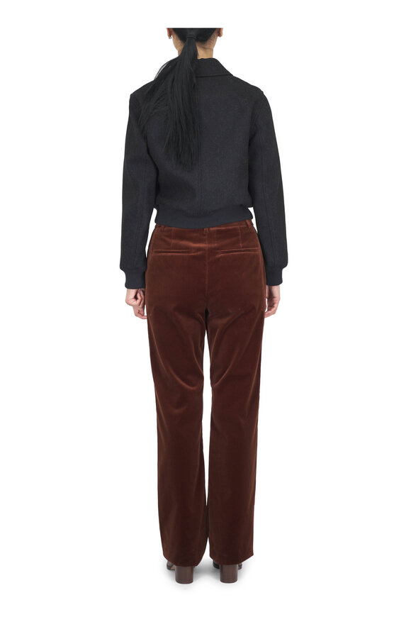 Nili Lotan Corette Burnt Sienna Velvet Straight Leg Pant - view 3