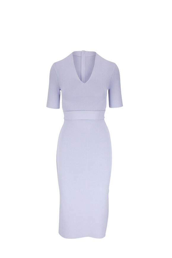 Scanlan Theodore - Lilac Crepe Knit Midi Bodycon Dress 