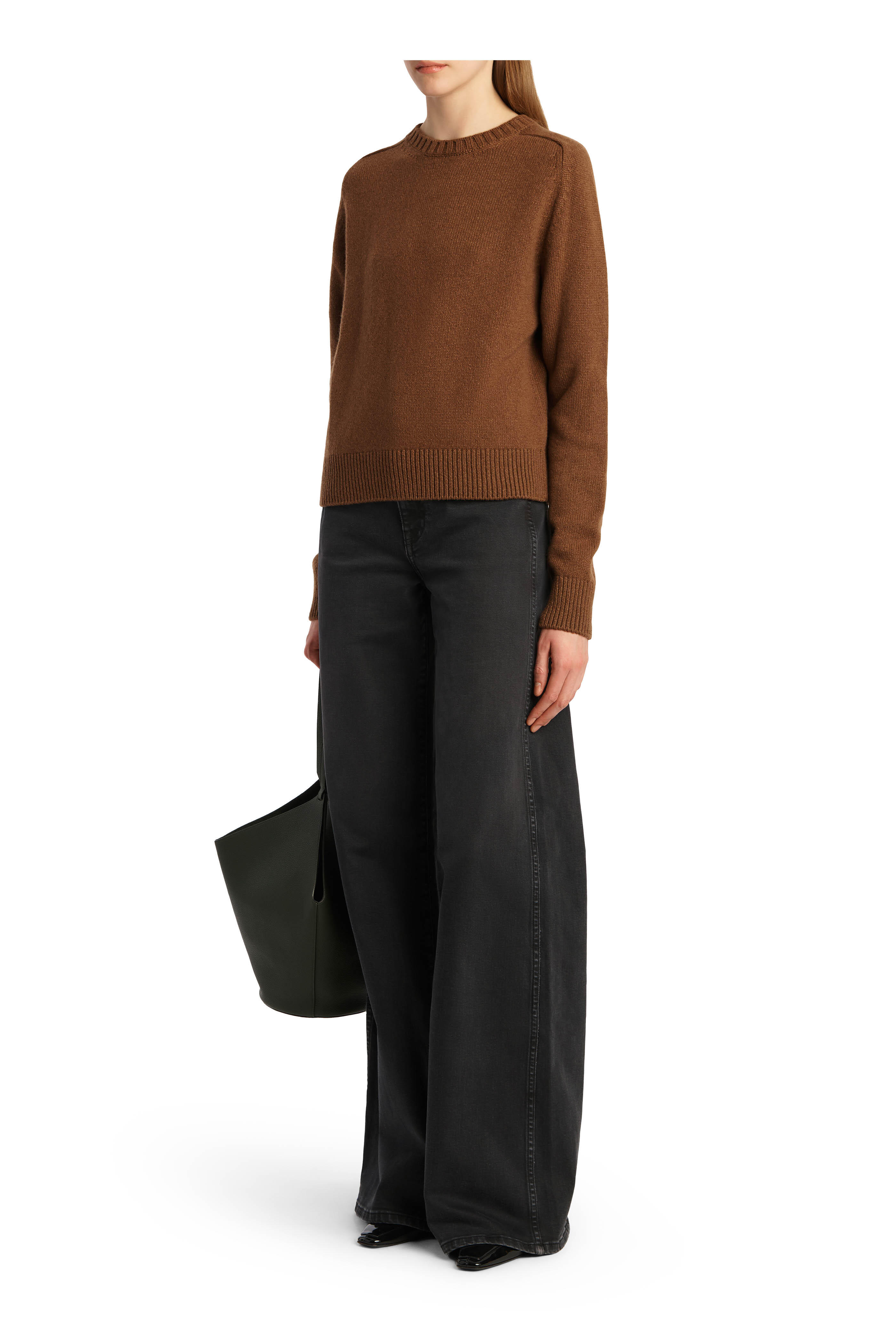 Khaite - Dane Black Denim High-Rise Wide Leg Pant