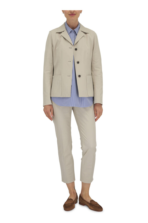 Lafayette 148 New York - Khaki Stretch Twill Patch Pocket Blazer 