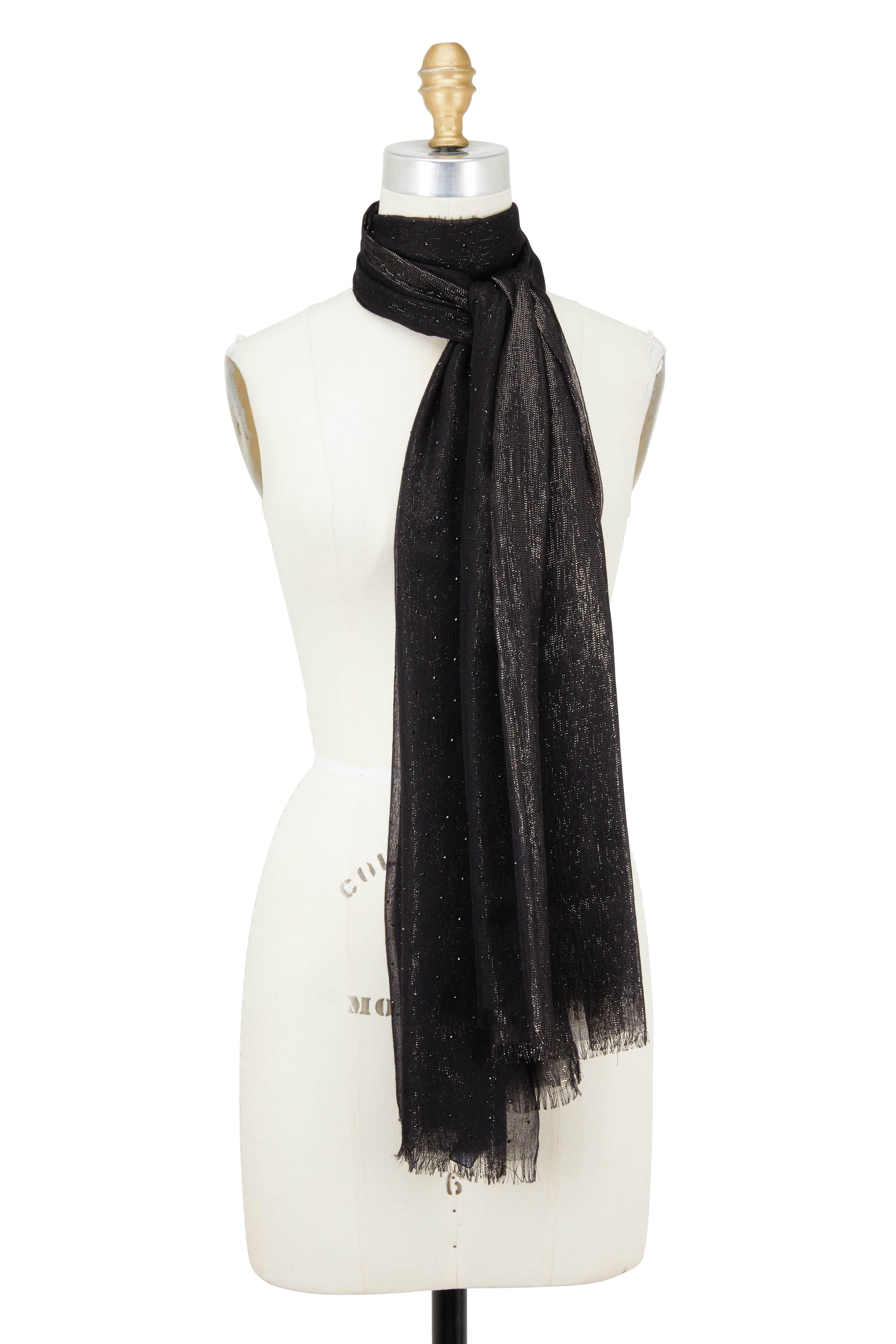 Loro Piana - Black Crystal Drop Scarf