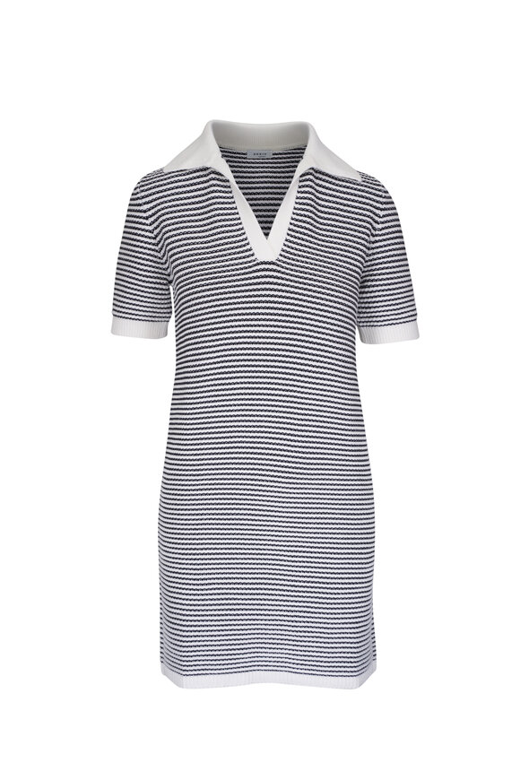 Akris Punto Cream & Black Stripe Knit Dress