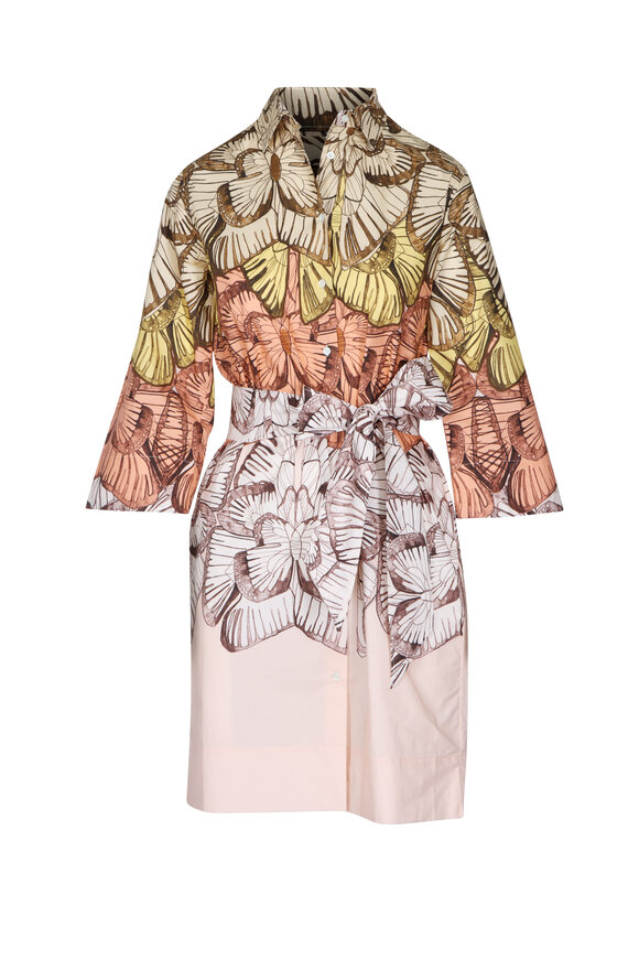 Sara Roka Tonia Butterfly Print Midi Dress