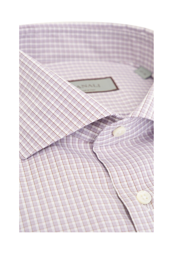 Canali - Garnet Check Cotton Dress Shirt