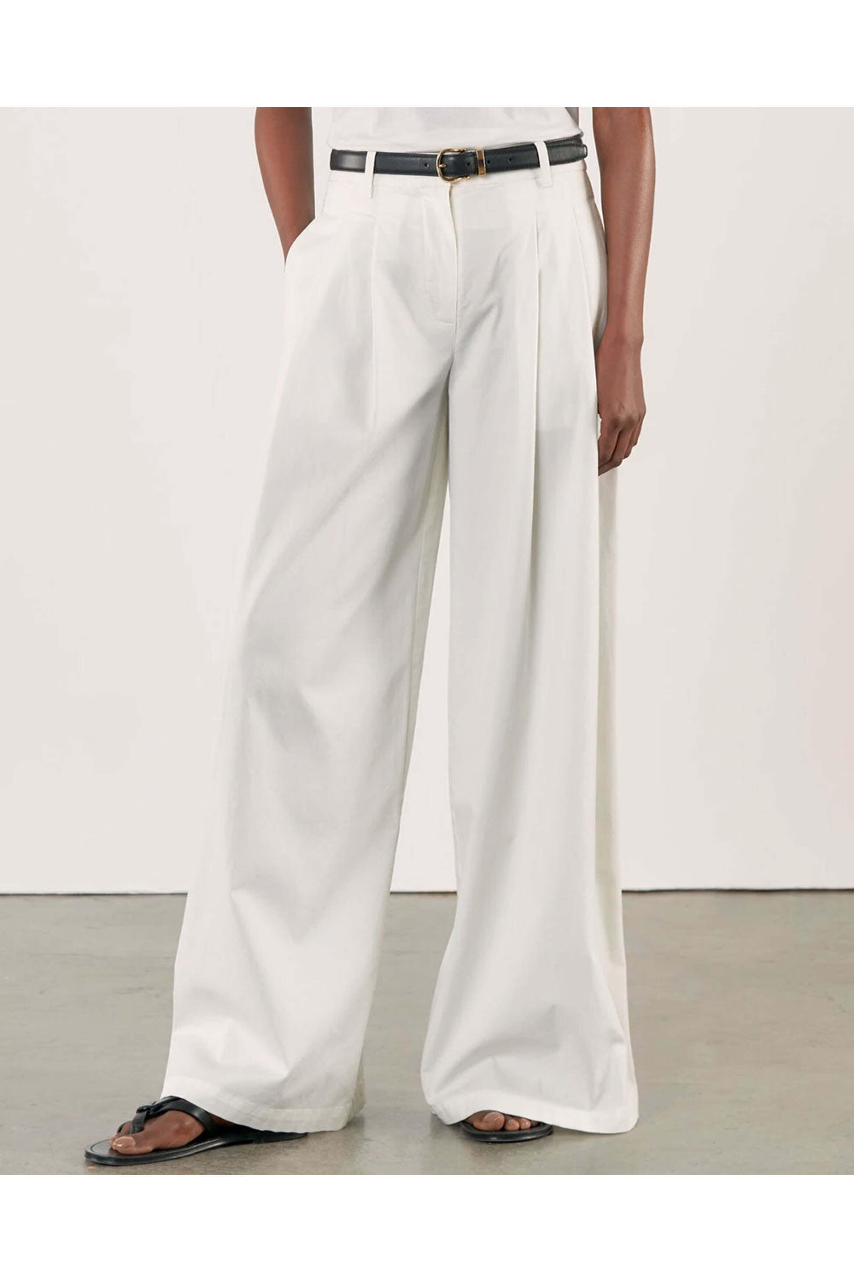 Nili Lotan - White Wide Leg Dillon Pant