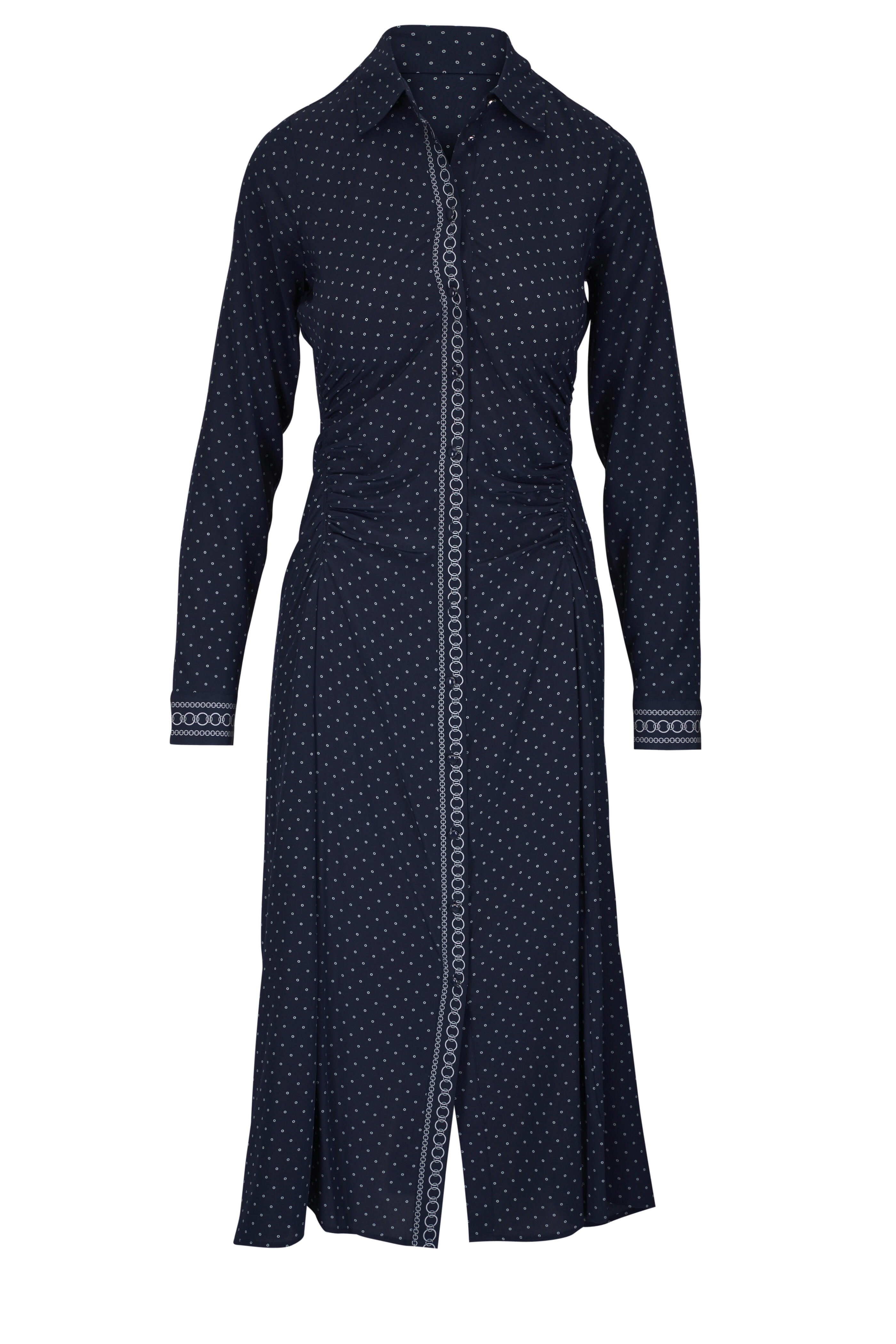 Veronica Beard - Lex Navy Multi Polka Dot Midi Dress
