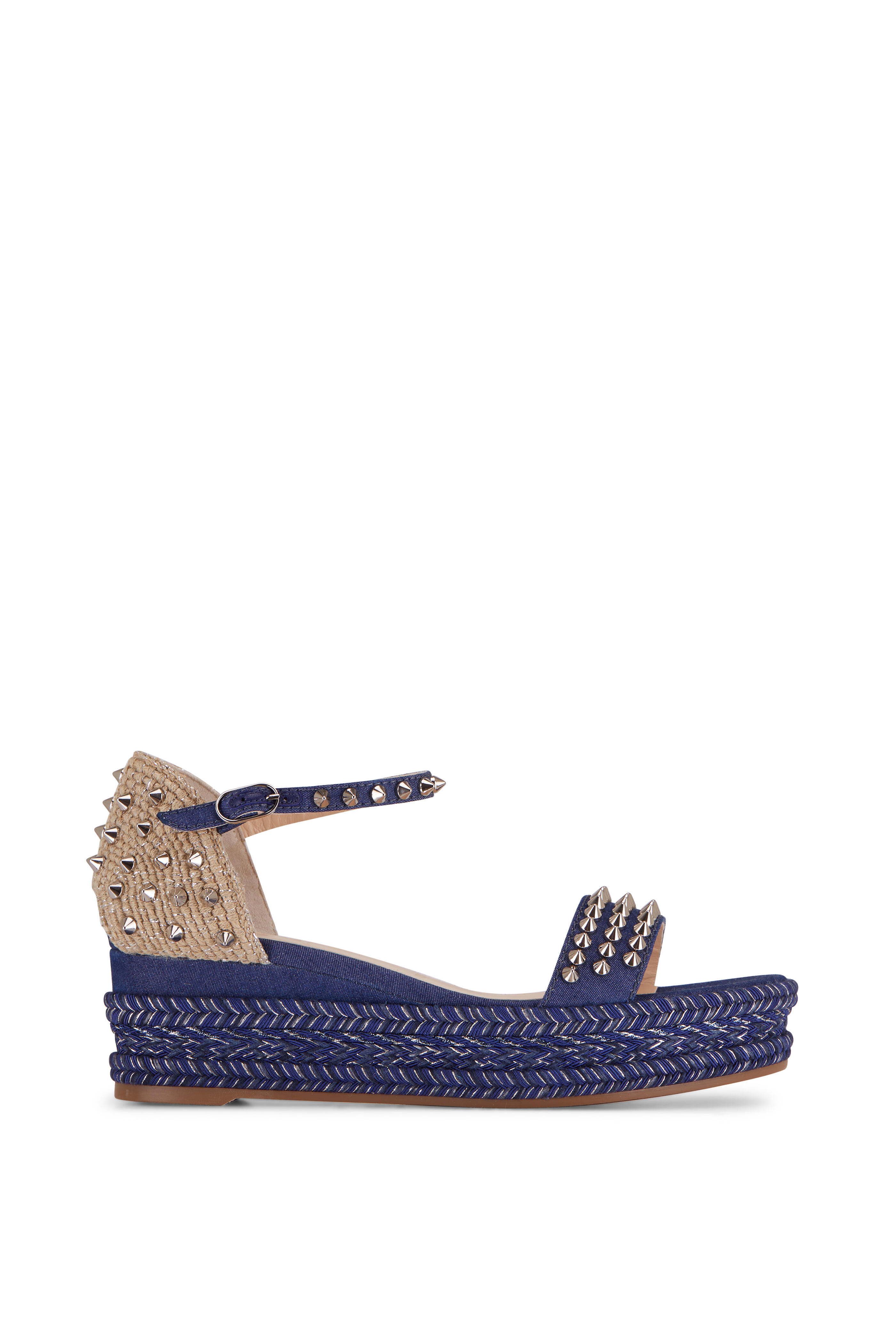 Christian Louboutin - Madmonica Denim Wedge Platform Sandal, 60mm