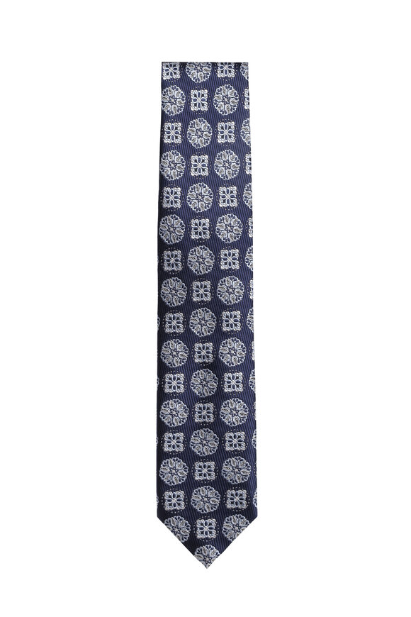Geoff Nicholson Navy & Light Blue Paisley Necktie