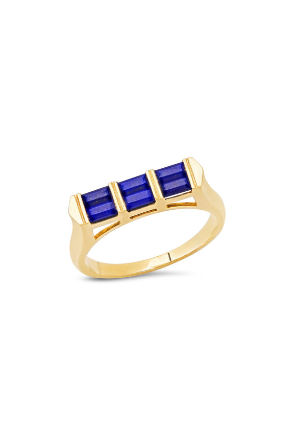 Helena Rose 14k Yellow Gold Lapis Colorblock Ring
