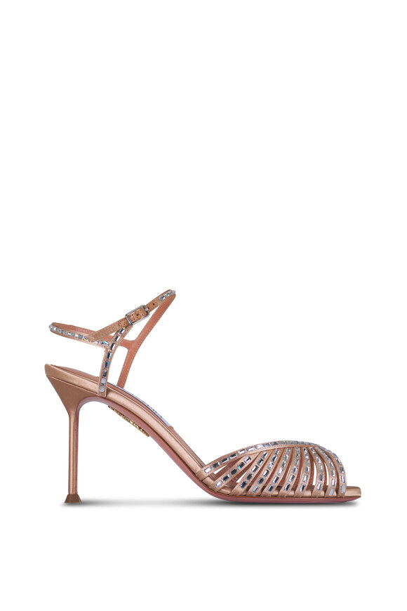 Aquazzura Hold Me Tan Crystal Sandal, 85mm - view 4