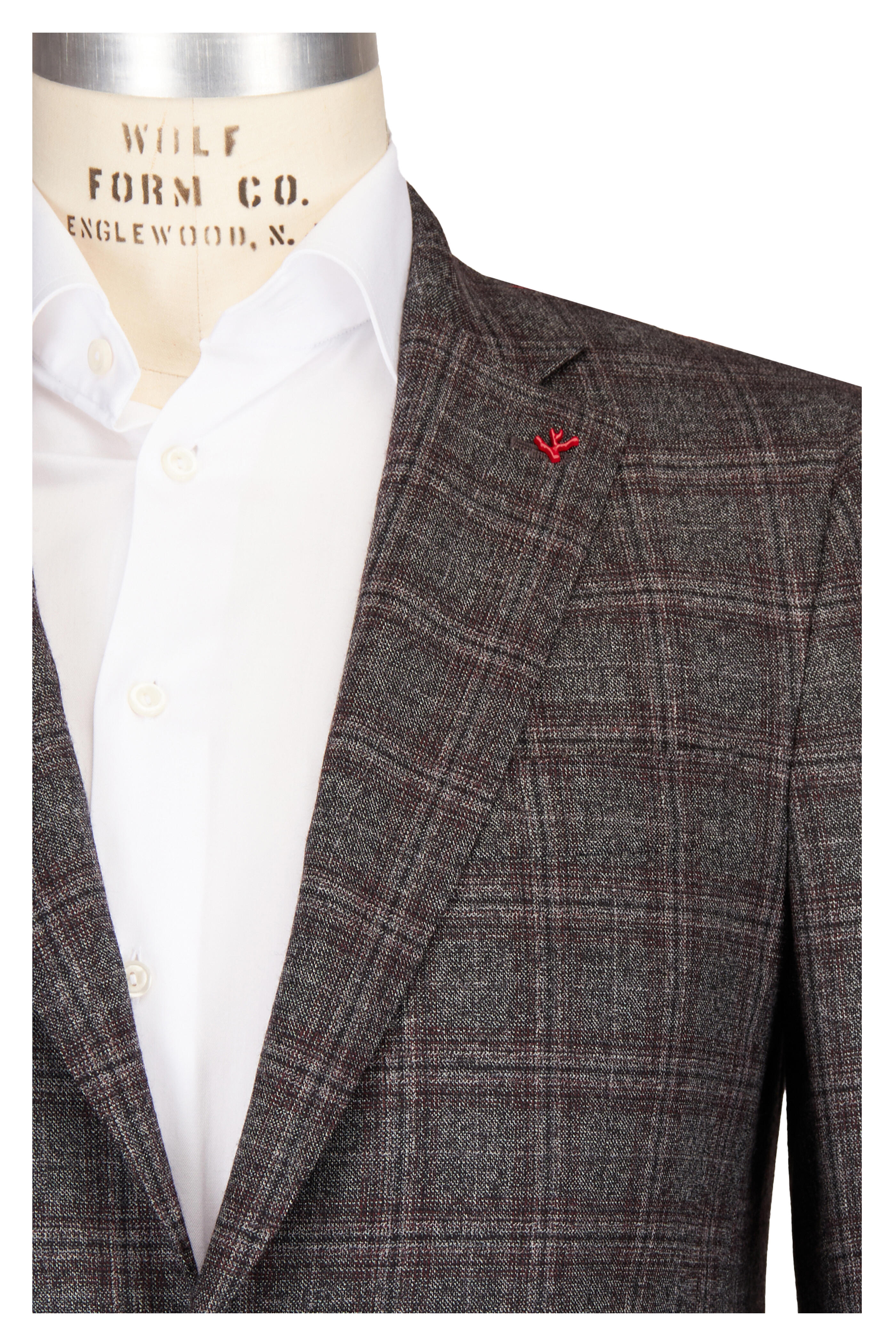 Isaia - Charcoal Plaid Wool Suit - view 1