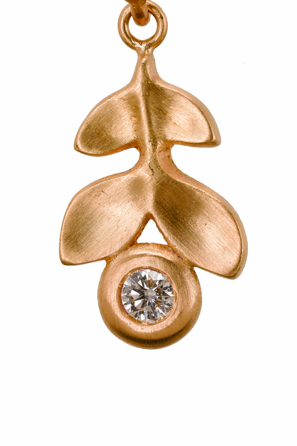 Caroline Ellen 20K Yellow Gold Double Laurel Earrings - view 3