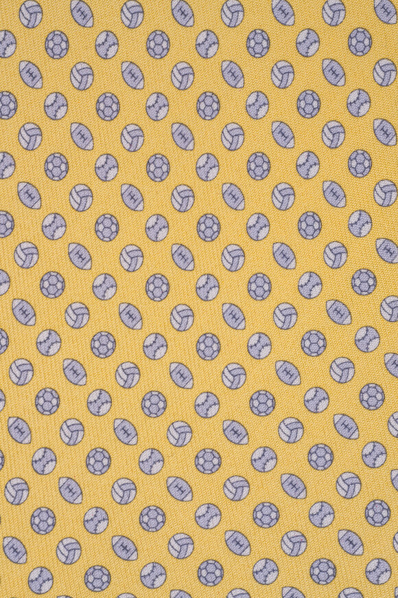 Ferragamo Yellow Sport Print Silk Necktie - view 2