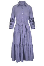 Johanna Ortiz - Andean Mythology Ecru & Green Linen Dress
