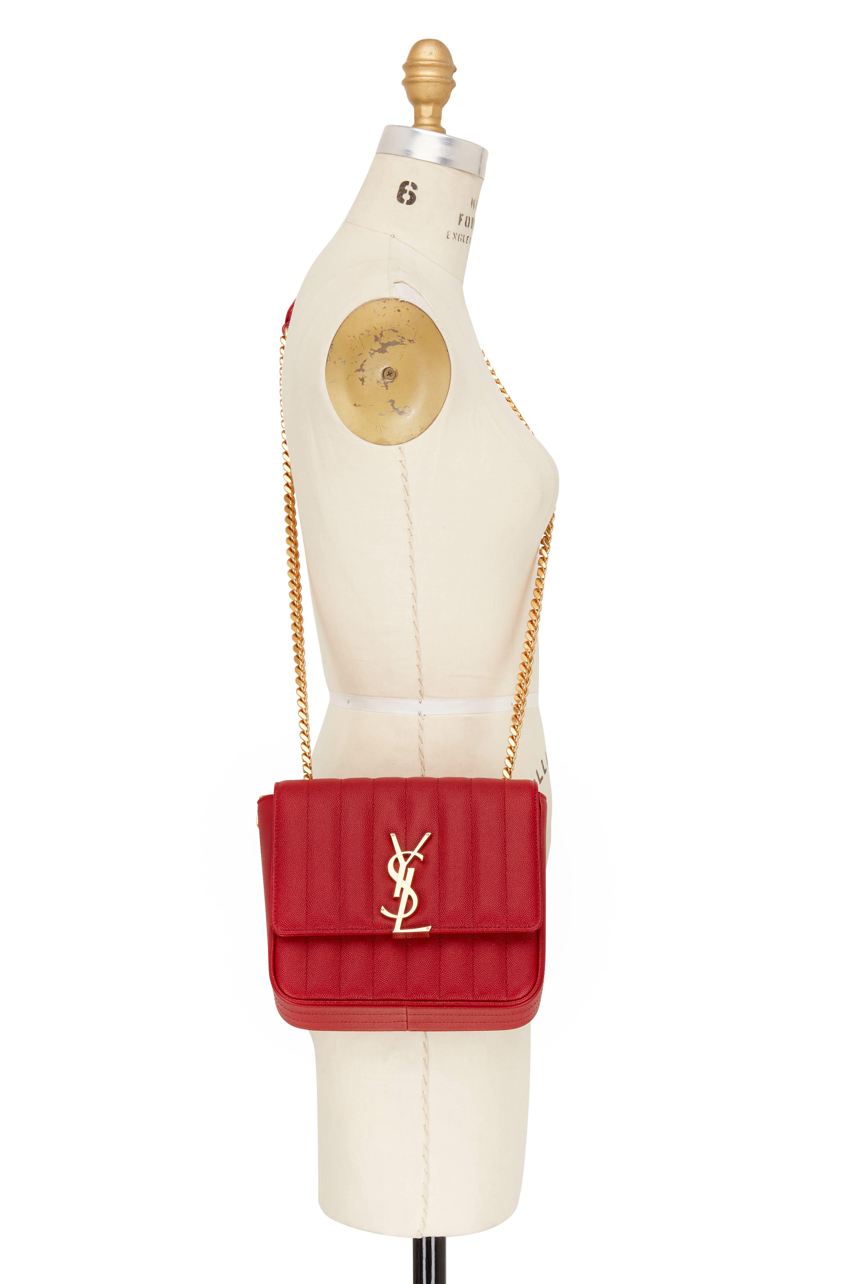 Saint Laurent - Vicky Vintage Red Matelassé Medium Crossbody