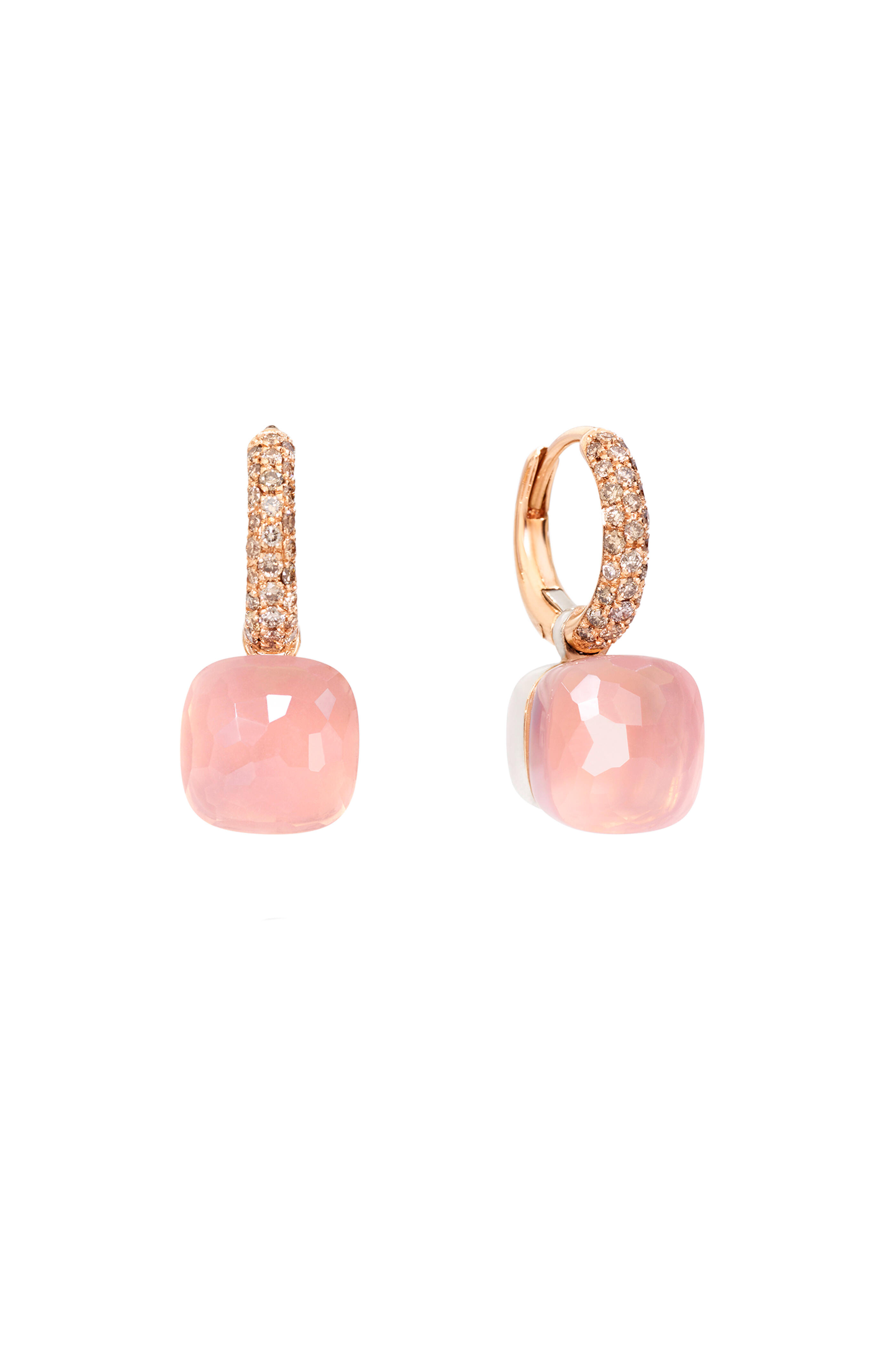 Pomellato - 18K Rose Gold Nudo Rose Quartz Drop Earrings