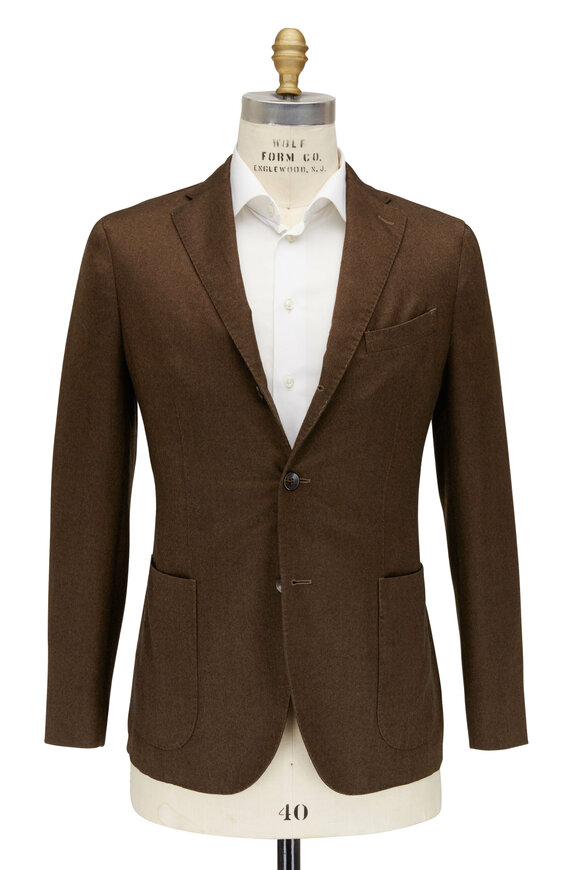 Boglioli - K. Jacket Olive Brown Cashmere & Silk Sportcoat 