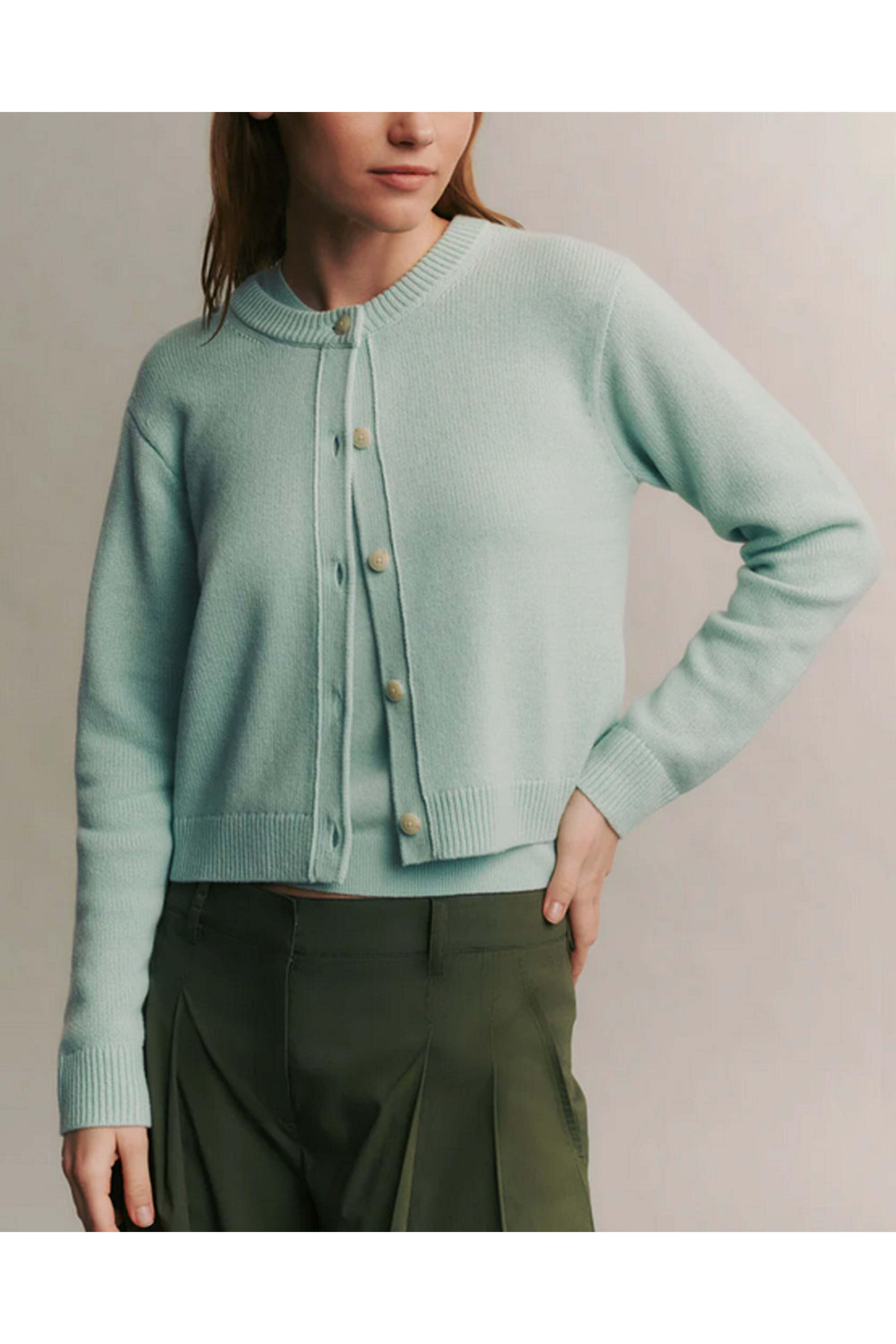 TWP - Pale Aqua Lord Cardigan