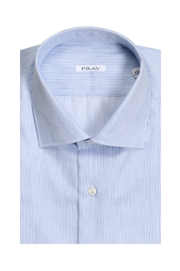 Fray Blue Stripe Cotton Dress Shirt - view 1