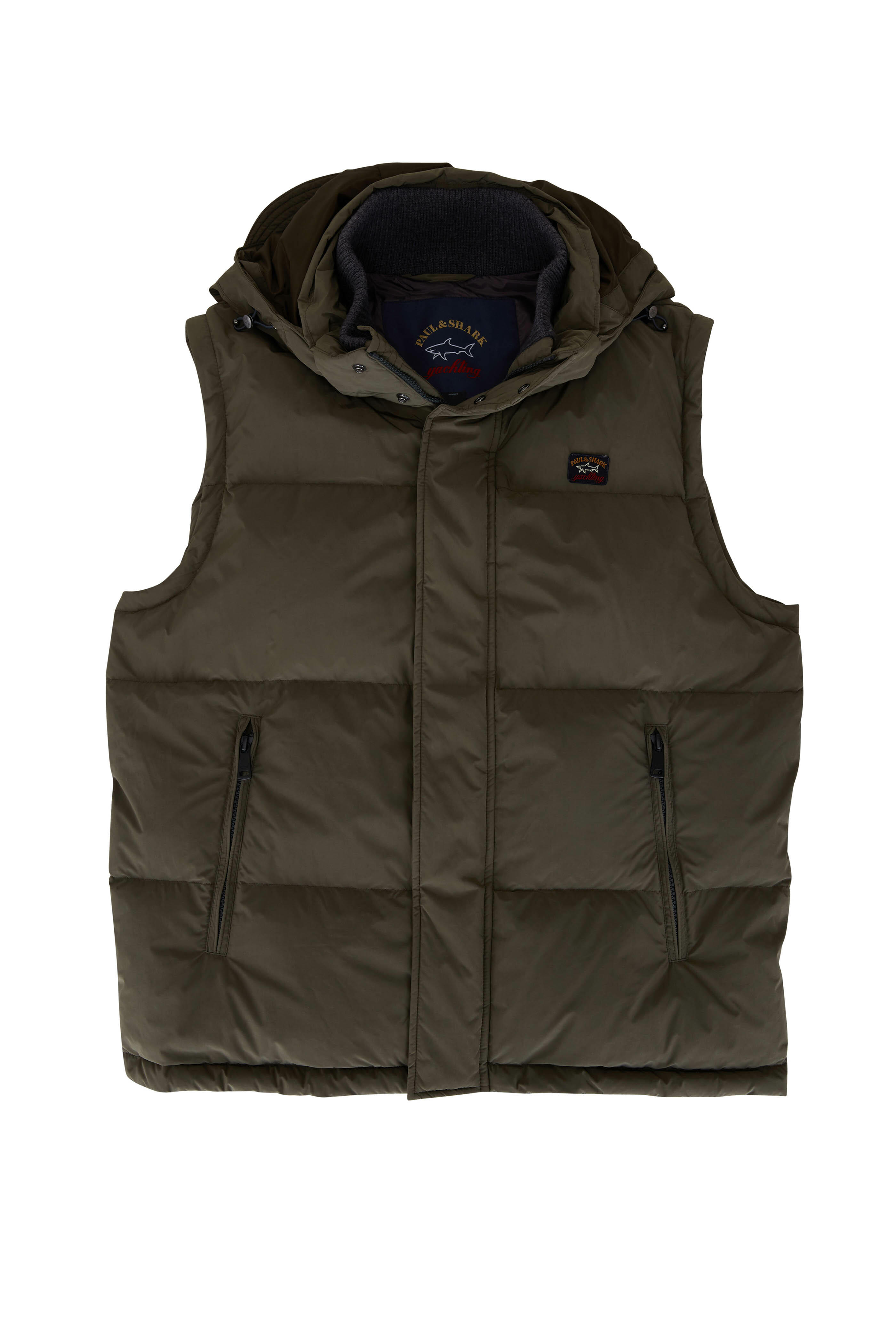 Onschuld Diversen Microcomputer Paul & Shark - Military Green Quilted Down Vest | Mitchell Stores
