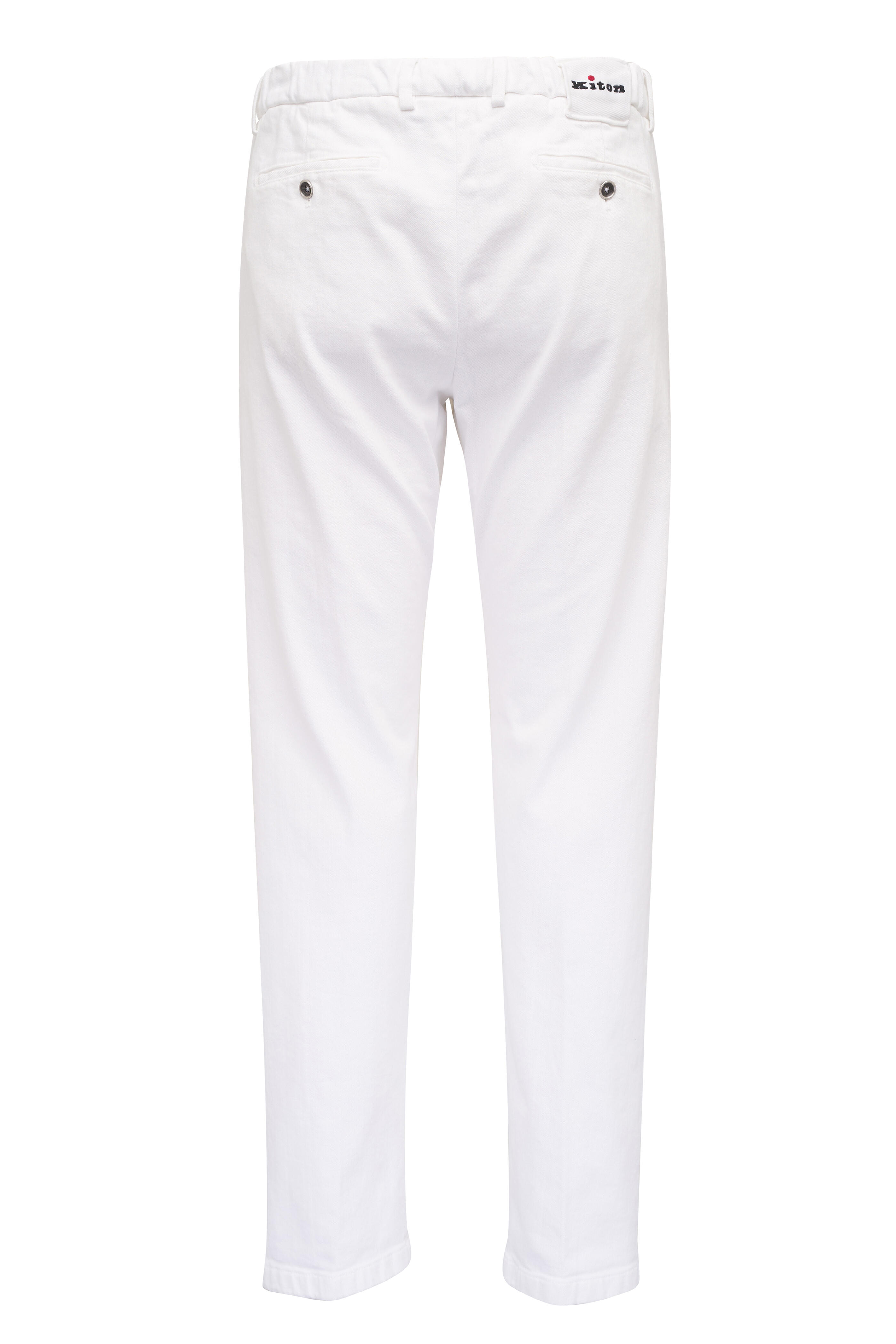 Kiton - White Denim Cotton Stretch Casual Pant