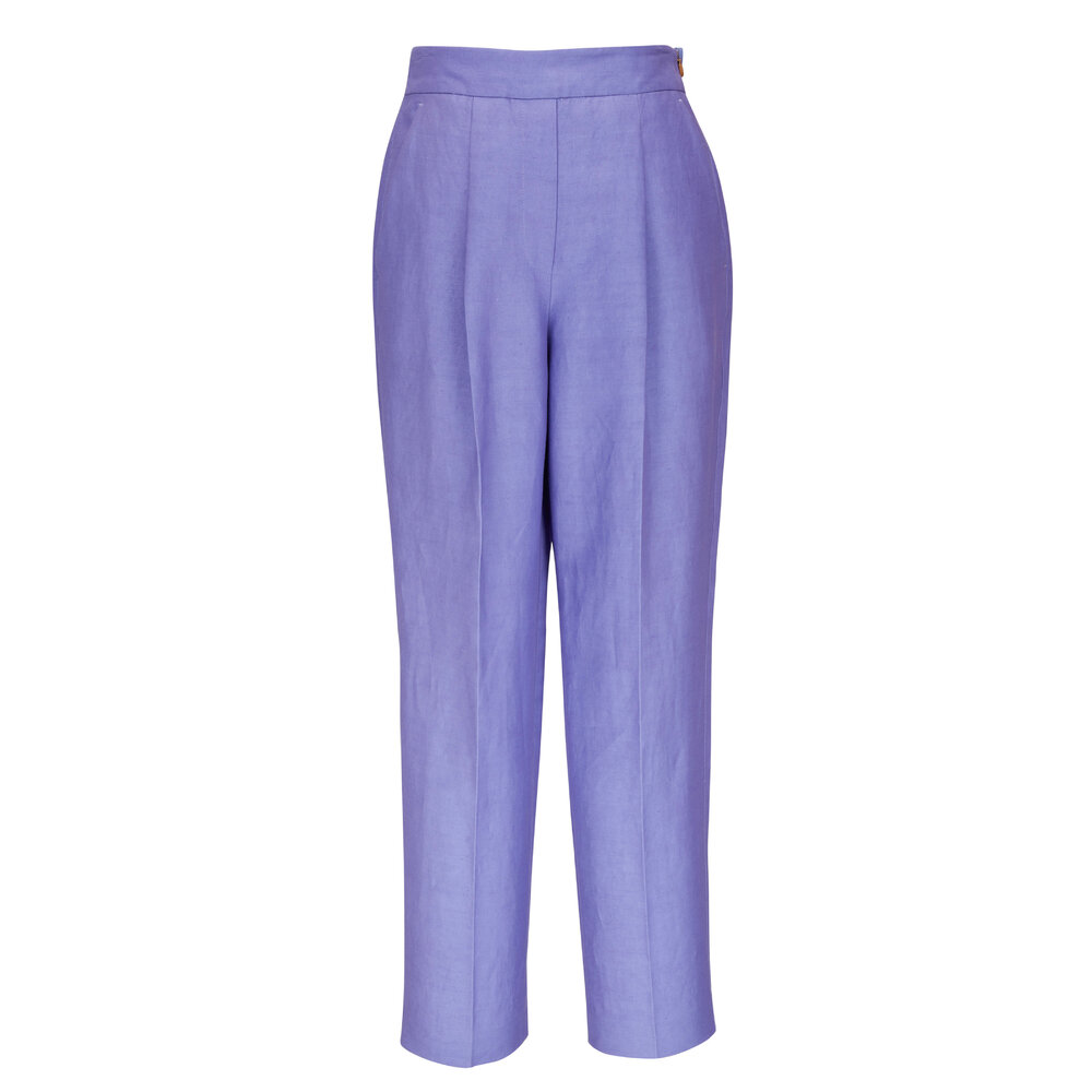 Agnona - Purple Linen Sporty Pant | Mitchell Stores