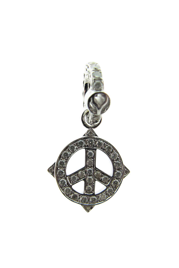 Loree Rodkin Small Pave Peace Sign Pendant