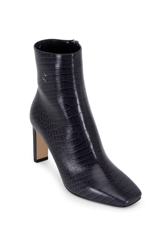 Jimmy Choo - Minori Dusk Croc Embossed Leather Ankle Boot, 85mm
