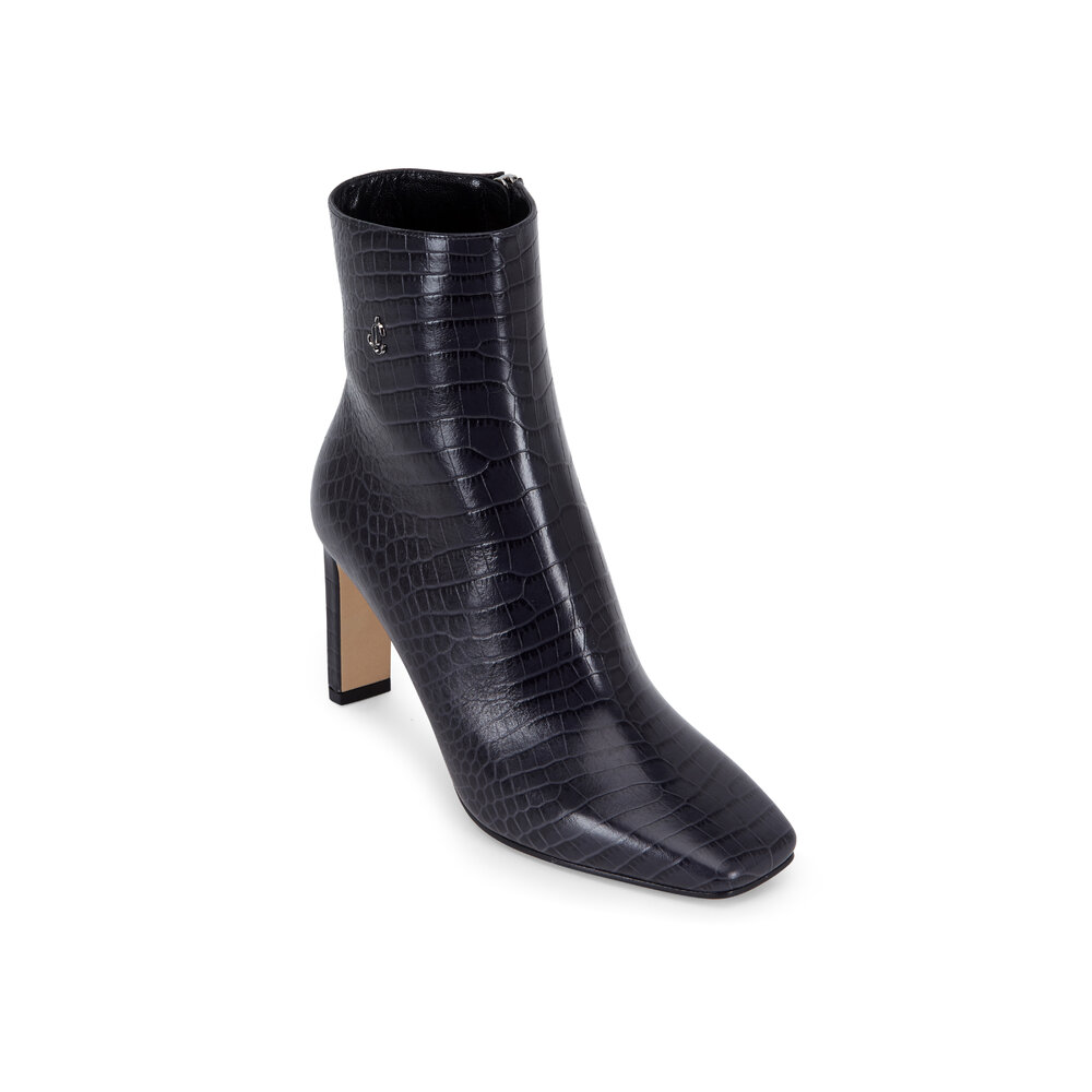 Jimmy Choo - Minori Dusk Croc Embossed Leather Ankle Boot, 85mm