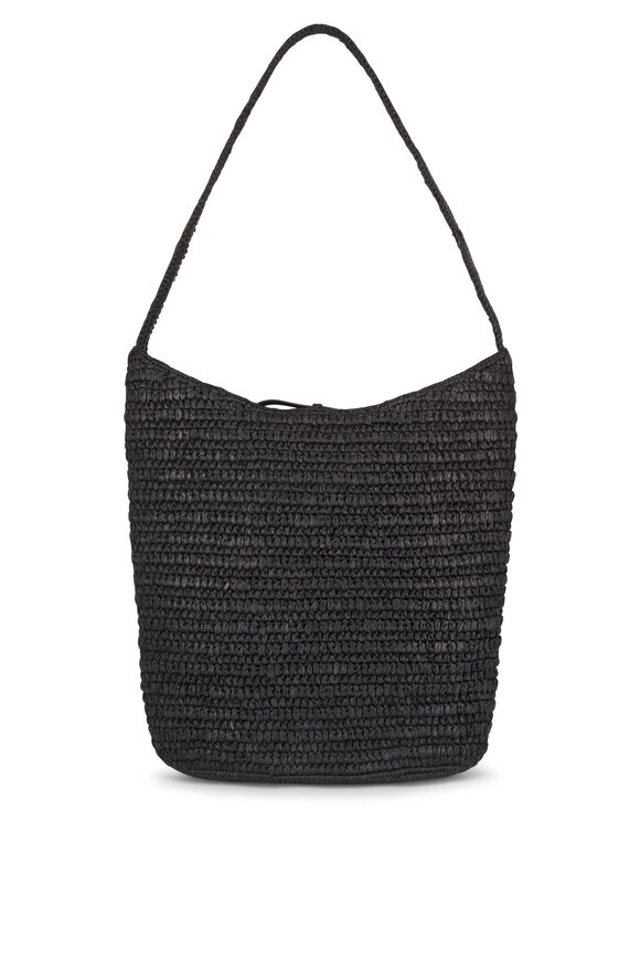 The Row Alma Black Raffia Shoulder Bag - view 2