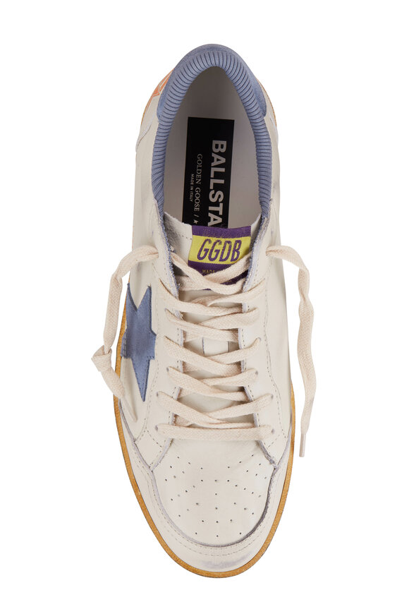 Golden Goose - Ball Star White Leather & Blue Suede Sneaker