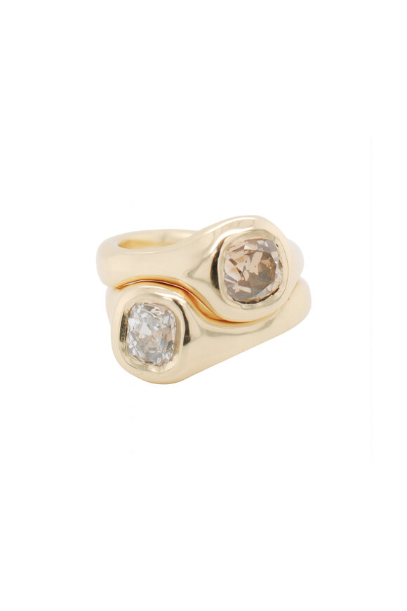 Kali Zoe 18K Yellow Gold Old Mine Cut Snuggle Ring - view 2