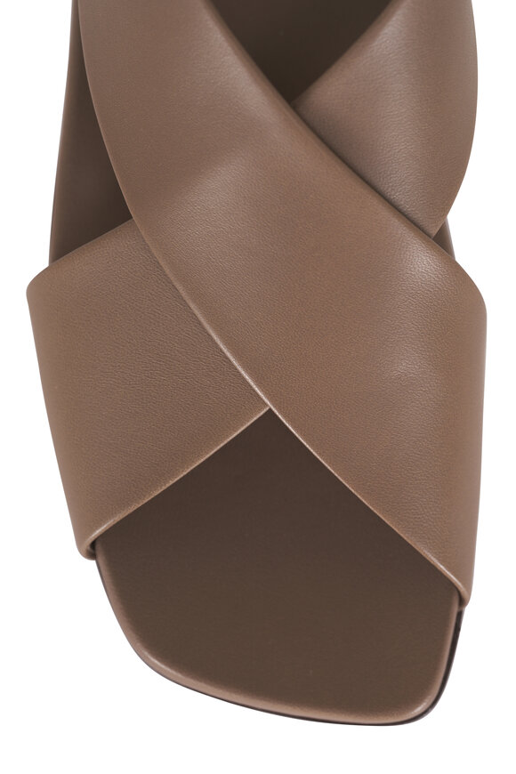 Loro Piana Marge Almond Natural Leather Flat Sandal - view 4