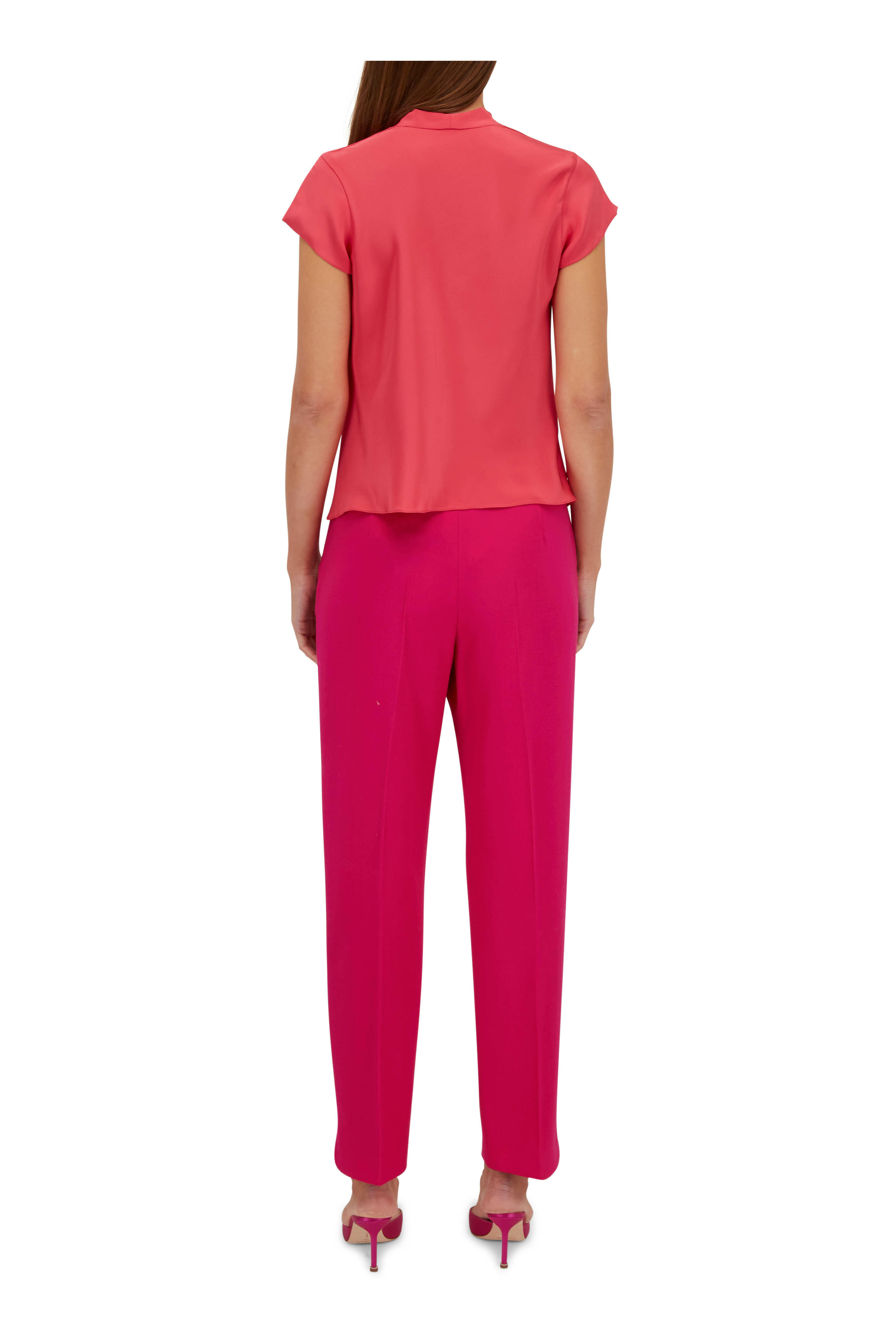 Giorgio Armani - Hot Pink Virgin Wool Tuxedo Pant