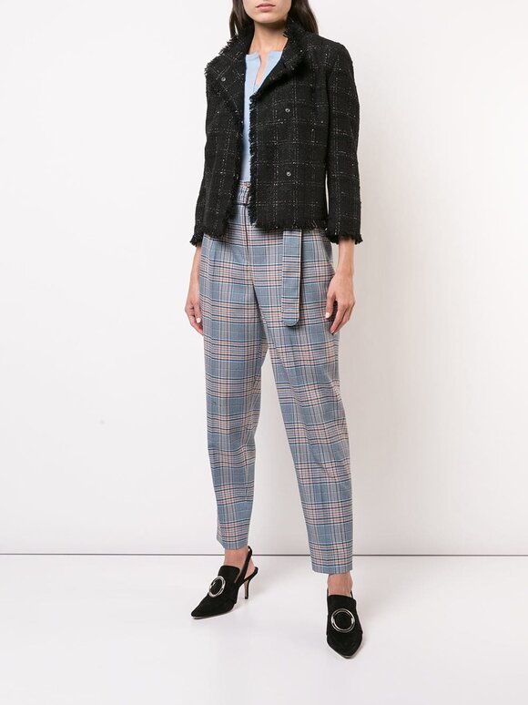 Akris Punto - Black & Cream Tweed Crop Jacket