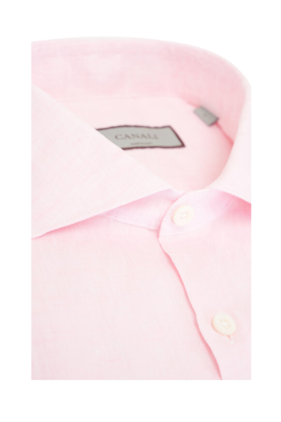 Canali - Light Pink Linen Sport Shirt