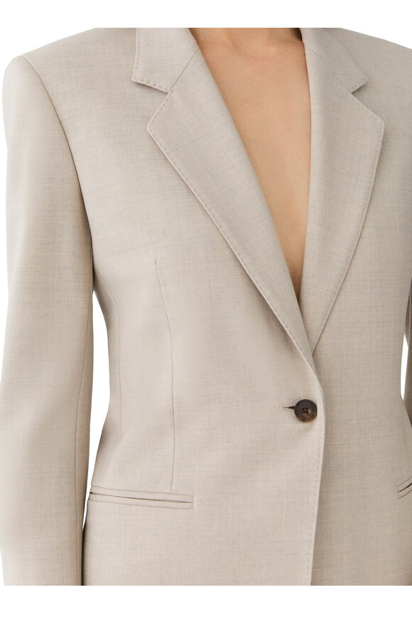 Lafayette 148 New York Sandstone Single Button Fitted Blazer - view 4
