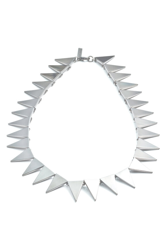 Eddie Borgo - Brass Silver Plate Flat Triangle Collar