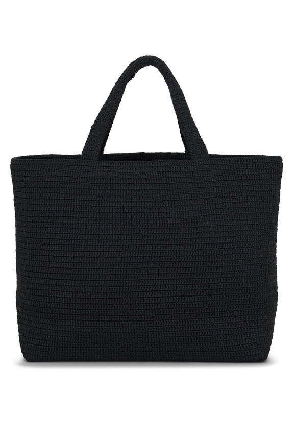 Saint Laurent - Black Raffia Shopping Tote